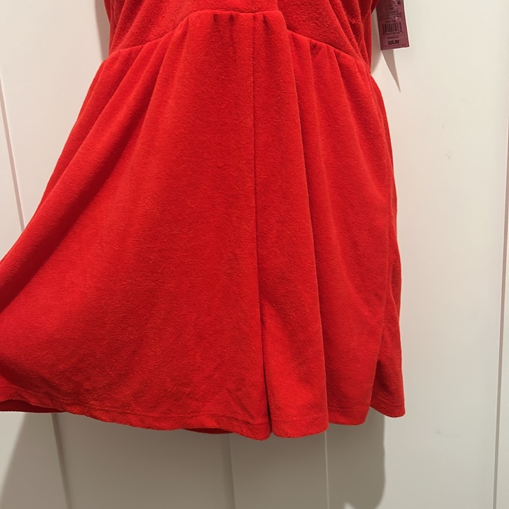 Wild Fable Bright Red Terry Cloth Halter Romper NWT - Picture 3 of 12